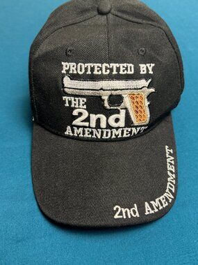 Protected by the 2nd Amendment Embroidered Black Baseball Cap/Hat Adjustable